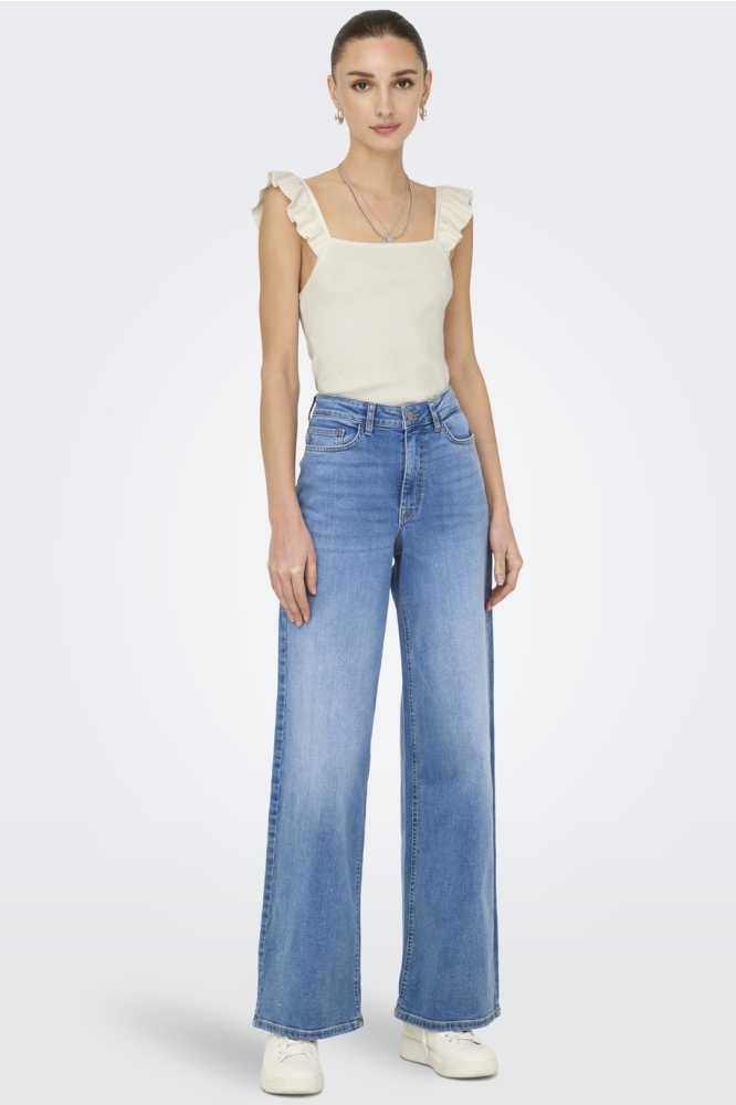 JDYNANNA S/L SQUARE NECK FRILL TOP 15351809 CLOUD DANCER